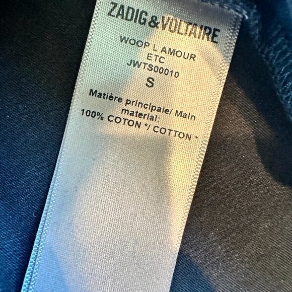 Zadig & Voltaire  L’amour T-Shirt - Black & Gold - Size Small - Picture 7 of 7